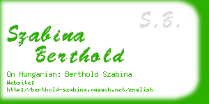 szabina berthold business card